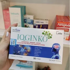 IQGINKO BULGARIA HỘP 30 VIÊN – VIÊN UỐNG HỖ TRỢ TUẦN HOÀN MÁU NÃO, CẢI THIỆN TRÍ NHỚ, TĂNG TẬP TRUNG