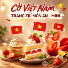Set 100 Cờ Tăm Việt Nam Mini 🇻🇳 – Cờ Trang Trí Bàn Làm Việc, Cắm Bánh Kem, Trang Trí Sự Kiện, Cổ Vũ 2/9