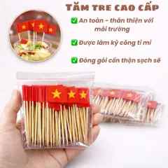Set 100 Cờ Tăm Việt Nam Mini 🇻🇳 – Cờ Trang Trí Bàn Làm Việc, Cắm Bánh Kem, Trang Trí Sự Kiện, Cổ Vũ 2/9