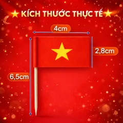 Set 100 Cờ Tăm Việt Nam Mini 🇻🇳 – Cờ Trang Trí Bàn Làm Việc, Cắm Bánh Kem, Trang Trí Sự Kiện, Cổ Vũ 2/9