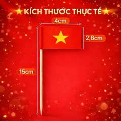 Set 100 Cờ Tăm Việt Nam Mini 🇻🇳 – Cờ Trang Trí Bàn Làm Việc, Cắm Bánh Kem, Trang Trí Sự Kiện, Cổ Vũ 2/9