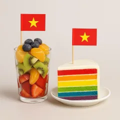 Set 100 Cờ Tăm Việt Nam Mini 🇻🇳 – Cờ Trang Trí Bàn Làm Việc, Cắm Bánh Kem, Trang Trí Sự Kiện, Cổ Vũ 2/9