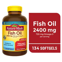 Nature Made Fish Oil 2400mg 134 Viên - Omega 3++ 720mg