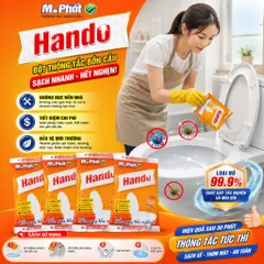 [HOT] Bộ 4 gói Thông tắc hầm cầu M. Phốt Hando 215g cao cấp