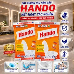 [HOT] Bô 6 gói bột thông tắc hầm cầu bể phốt 215g Hando