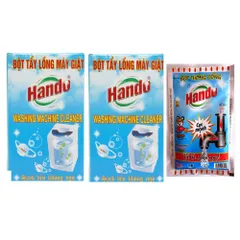 [HOT] Bộ 2 hộp 4 gói tẩy lồng máy giặt + thông cống Hando  (Xanh)