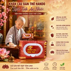 🪷 Khăn Lau Bàn Thờ Hando 52 Tờ– Khăn Lau Tràm Hương Chuyên Dụng, Sạch Bụi Bẩn, Tiện Lợi Khi Bao Sái Bàn Thờ