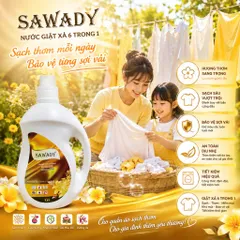 🧺 NƯỚC GIẶT SAWADY 3.8L – SẠCH THƠM HOÀN HẢO, NÂNG NIU TỪNG SỢI VẢI