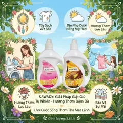 🧺 NƯỚC GIẶT SAWADY 3.8L – SẠCH THƠM HOÀN HẢO, NÂNG NIU TỪNG SỢI VẢI