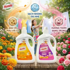 🌸 NƯỚC GIẶT HANDO BẢO VỆ VẢI HƯƠNG HAMONY – HƯƠNG THƠM BỀN LÂU 🌸
