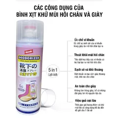 Chai xịt Khử Mùi Giày Nano Bạc Hando 300ml Diệt Khuẩn Ngăn Ngừa Hôi Chân Lưu Hương 24h