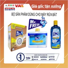Bộ Sản Phẩm Dùng Cho Máy Rửa Bát  Muối 1000g+Nước làm bóng 500ml+Nước vệ sinh 250ml Mr.fresh 810953
