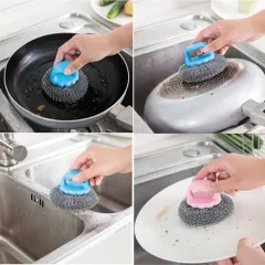 Búi Cọ xoong nồi có tay cầm chuyên dụng (vệ sinh dụng cụ nhà bếp) 811022