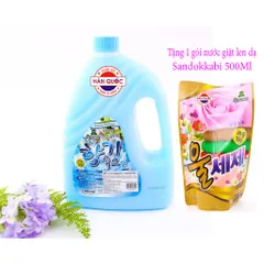 [HOT] [Nhập HC1712 giảm 10%]Combo Nước xả làm mêm vải 2100ml Tím và nước giặt len dạ 500ml Sandokkaebi 811068