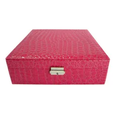 [HOT] Hộp đựng đồ trang sức da dập vân cá sấu vuông lớn Tienich168 TI124 (Hồng) 811110
