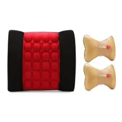 [HOT] Bộ 1 đệm dựa lưng Massage điện và 2 gối đầu ghế xe bọc nỉ