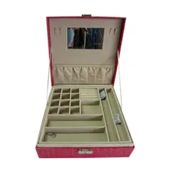 [HOT] Hộp đựng đồ trang sức da dập vân cá sấu vuông lớn Tienich168 TI124 (Hồng) 811110