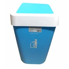 [HOT] Thùng rác nhựa gia đình cao cấp nắp bập bênh cao Xanh dương TI674