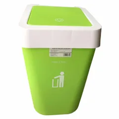 [HOT] Thùng rác nhựa gia đình cao cấp nắp bập bênh cao xanh lá TI675
