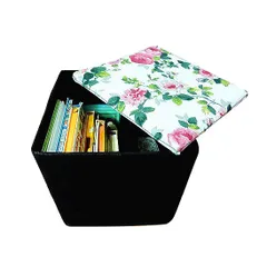 [HOT] Ghế hộp đa năng đựng đồ năp vải hình vuông giao màu ngẫu nhiên 811222