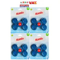 [HOT Mua 4 vỉ tặng thêm 4 viên] Bộ 4 vỉ 16 +4viên tẩy làm thơm bồn cầu Hando thế hệ mơi 1600 lần/ Vỉ sử dụng 811280