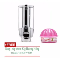 [HOT] Hộp xà phòng treo tường nhấn 1 bình + Tặng kèm 1 sáp thơm cao cấp 87g Hương Hồng TI837
