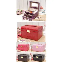 [HOT] Hộp đựng đồ trang sức da cá sấu chữ nhật Tím 811397