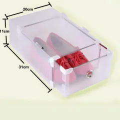 [HOT] Bộ 2 hộp đựng giày trong suốt viền kim loại (Tím)