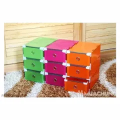 [HOT] Bộ 5 Hộp Đựng Giày Trong Suốt Có Ngăn Kéo Viền Kim Loại TI738 ( Mầu cam)