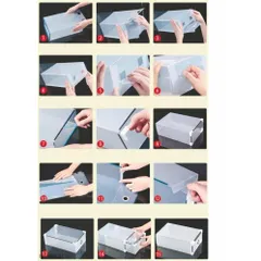 [HOT] Bộ 5 Hộp Đựng Giày Trong Suốt Có Ngăn Kéo Viền Kim Loại TI738 ( Mầu cam)