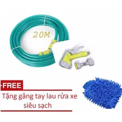 [HOT] Bộ vòi xịt rửa xe tưới cây đa năng kèm dây dài 20 mét + găng tay lau rửa xe siêu sạch
