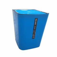 [HOT] Bộ 2 Thùng rác gia đình nhựa bóng cao cấp nắp bập bênh bằng Xanh Lá Xanh Dương TI782