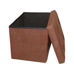 [HOT] Ghế hộp da vuông cao cấp đen / nâu (38x38x38cm) tienich168