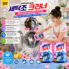✨BỘ 2 BỘT TẨY LỒNG MÁY GIẶT SANDOKABI 450G – VỆ SINH LỒNG GIẶT SẠCH THOÁNG