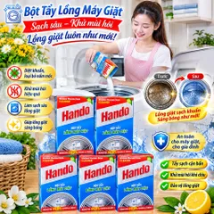 🧼  COMBO 5 HỘP BỘT TẨY LỒNG MÁY GIẶT HANDO – GIẢI PHÁP VỆ SINH LỒNG GIẶT TẠI NHÀ