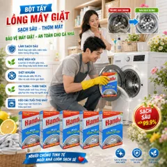 🧼  COMBO 5 HỘP BỘT TẨY LỒNG MÁY GIẶT HANDO – GIẢI PHÁP VỆ SINH LỒNG GIẶT TẠI NHÀ