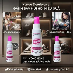 🧴 BỘ 3 CHAI XỊT KHỬ MÙI GIÀY HANDO 120ML – GIẢI PHÁP KHỬ MÙI TIỆN LỢI CHO GIÀY DÉP & MŨ BẢO HIỂM