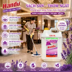 Nước thơm lau sàn nhà Hando can 20L (Hương lavender) Giao 2 can 10L