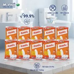 Bô 10 Gói bột Men vi sinh thông tắc hầm cầu bể phốt loại 215g Hando (Đỏ)