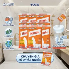 Bô 10 Gói bột Men vi sinh thông tắc hầm cầu bể phốt loại 215g Hando (Đỏ)