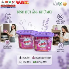 🌸BỘ 2 BÌNH HÚT ẨM HANDO 450ML HƯƠNG LAVENDER – HÚT ẨM, KHỬ MÙI, CHỐNG MỐC, TẠO HƯƠNG THƠM