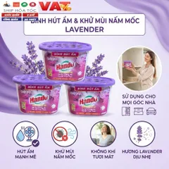 🌸BỘ 3 BÌNH HÚT ẨM HANDO 450ML HƯƠNG LAVENDER – HÚT ẨM, KHỬ MÙI, CHỐNG MỐC, TẠO HƯƠNG THƠM