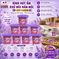 🌸BỘ 8  BÌNH HÚT ẨM HANDO 450ML HƯƠNG LAVENDER– HÚT ẨM, KHỬ MÙI, CHỐNG MỐC, TẠO HƯƠNG THƠM
