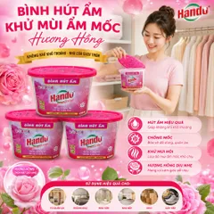 🌹BỘ 5 BÌNH HÚT ẨM HANDO HƯƠNG HỒNG 450ML – HÚT ẨM HIỆU QUẢ, KHỬ MÙI NẤM MỐC, HƯƠNG HỒNG THƠM MÁT
