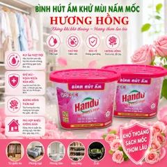 🌹BỘ 2 BÌNH HÚT ẨM HANDO HƯƠNG HỒNG 450ML – HÚT ẨM HIỆU QUẢ, KHỬ MÙI NẤM MỐC, HƯƠNG HỒNG THƠM MÁT