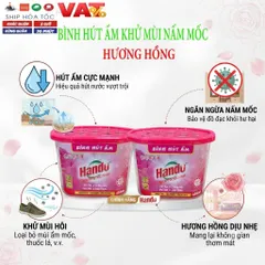 🌹BỘ 2 BÌNH HÚT ẨM HANDO HƯƠNG HỒNG 450ML – HÚT ẨM HIỆU QUẢ, KHỬ MÙI NẤM MỐC, HƯƠNG HỒNG THƠM MÁT