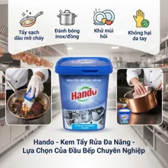 🧽 KEM TẨY RỬA ĐA NĂNG HANDO 500G – SẠCH NHANH, SÁNG BÓNG, ĐÁNH BAY DẦU MỠ CỨNG ĐẦU