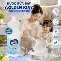 🧴NƯỚC RỬA BÁT GOLDEN KING KHỬ MÙI HẢI SẢN 820ML – SẠCH BÓNG TINH TƯƠM, ĐÁNH BAY MÙI TANH HIỆU QUẢ✨