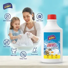 🌟 NƯỚC TẨY QUẦN ÁO JAVEL GOLDEN KING 500ML – TẨY SẠCH MỐC BẨN, KHỬ KHUẨN, TRẮNG SÁNG NHƯ MỚI