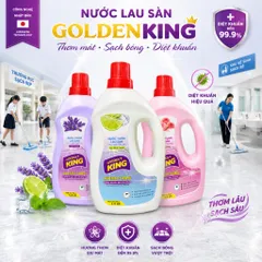 🍋 Nước lau sàn Golden King hương Chanh Bạc Hà sạch bóng thơm mát  diệt khuẩn khử mùi 1.2L